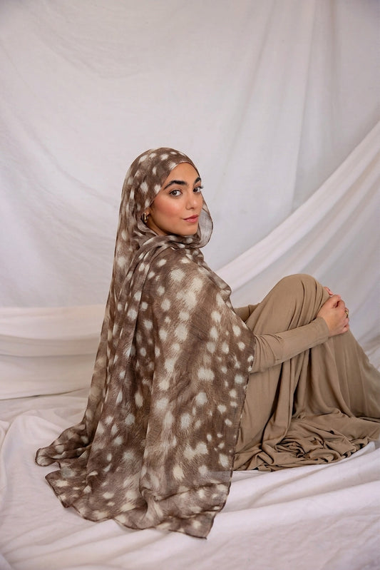 Deer Print Hijab